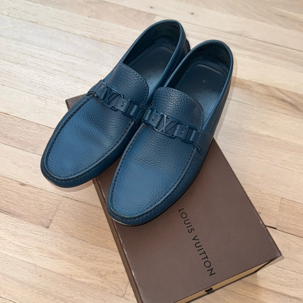 * USED * Blue Leather Louis Vuitton Men’s Loafers